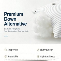 Pack of 2 Bed Pillows Quilted HOTEL QUALITY Down Alternative Gusseted Pillow
