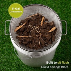 Wenses Original Round Soil Sifter for 5-Gallon Bucket, Stainless Steel Mesh