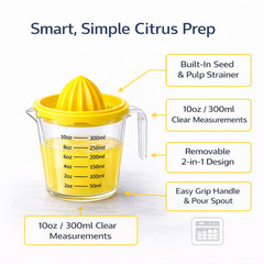 Orange Lemon and Lime Juicer and Reamer Squeezer and Strain Measured Amounts