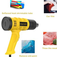 Electric Heat Gun 2000W Hot Air Gun Stepless Temperature Heater + 4 Nozzles Tool