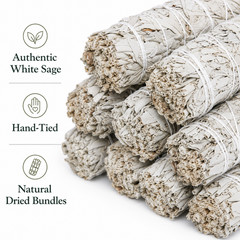 White Sage Smudge Sticks 4″ Bulk 25/50/100 Pack Cleansing Wands California Sage