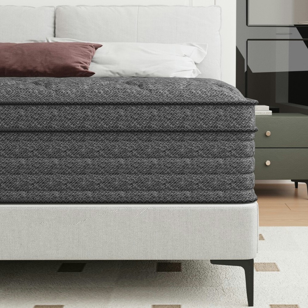 12/14 Inch Memory Foam Spring Hybrid Mattress In A Box Twin Full Queen King Gray