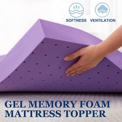SINWEEK 2 Inch Gel Memory Foam Mattress Topper Ventilated Soft Pressure Relieve
