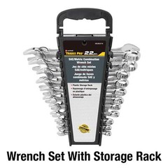 Trades Pro Sae And Metric Wrench Set 22 Piece Open And Box End 12 Point 15 Degre