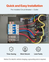VEVOR Temporary Power Outlet Panel RV Electrical Panel 20 30 50 Amp Outlet Box
