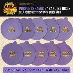 6″ PSA Sanding Discs, 50 Disc Variety Pack – Self Adhesive Stickyback Sandpaper