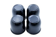 4 Push Through Black Wheel Center Caps for Trailer Wheel Rims 3.25″ Center Bore