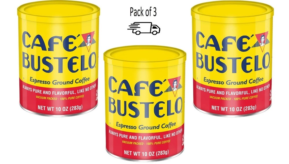 Cafe Bustelo, Espresso Style Dark Roast Ground Coffee, 10 oz Can (Pack of 3)