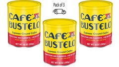 Cafe Bustelo, Espresso Style Dark Roast Ground Coffee, 10 oz Can (Pack of 3)