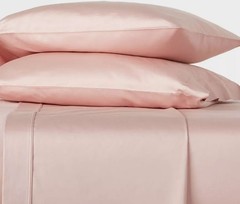 Twin/Twin XL Solid Performance 400 Thread Count Sheet Set Blush – Threshold: