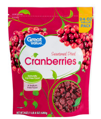 Great Value Sweetened Dried Cranberries 24 oz
