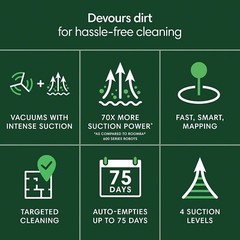 iRobot Roomba 105 Robot Vacuum + AutoEmpty Dock, Cleans in Rows, LiDAR – NEW