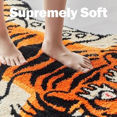 Tibetan Tiger Area Rug, 5×3.3 ft, Tufted High Pile, Machine Washable