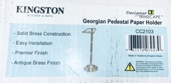 Kingston Brass CC2103 Georgian Pedestal Paper Holder, Antique Brass 21-1/2″