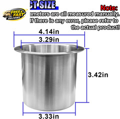 2PCS 3.3 Inch Stainless Steel Drop-In Cup Holder Insert – Silver Drink Holder fo