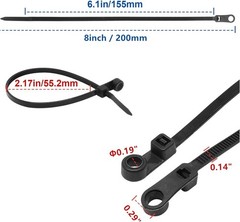 300pcs Zip Ties with Screw Hole, 8 inch 48lbs Electrical Cable Ties Straps, M…