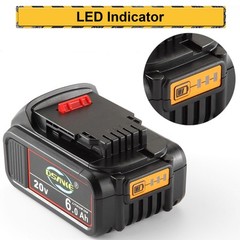 2Pack 6 AH Lithium Ion Battery For DeWalt 20V 20 Volt Max DCB206-2 DCB205 DCB204