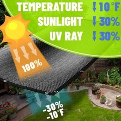 30% Black Shade Cloth,UV Resistant Netting with Upgrade Grommets for Plant Cover