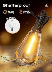 50-200FT LED Outdoor String Lights ST38 Shatterproof 2700K Patio Lights