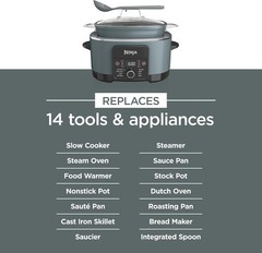 Ninja MC1001 – Foodi PossibleCooker PRO, 8.5qt Multi-Cooker – Sea Salt Grey