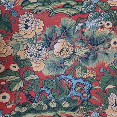 CY1541 red green Dynasty asian oriental scenic floral branch wallpaper rolls 3D