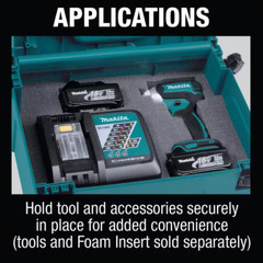 15.5 In. Large Interlocking Tool Box | Makita X Storage Portable Plastic Blue