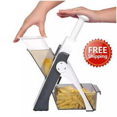 Safe Mandoline Slicer 5 in 1 Vegetable Chopper Food Potato Cutter Adjustable US