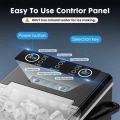 Portable Ice Maker – 9 Cubes in 6 Mins, 26.5lbs/24Hrs, Scoop & Basket, Home Bar