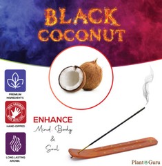 BLACK COCONUT Incense Sticks 11″ Bulk Pack Wholesale Hand Dipped Lot