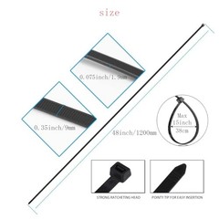 48 Inch Extra Long Zip Ties Heavy Duty For Outdoor Use,175 Pounds Tensile