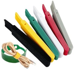 QUALIALL 150-PACK Premium Reusable Cable Ties, Strong Adhesion Nylon 6 Colors