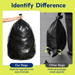 Heavy Duty Trash Bags 33 Gallon 30 Count, 1.0 Mil, Strong Black Garbage Bags,
