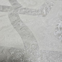 White cream tan silver trellis lines faux liquid art marble textured Wallpaper