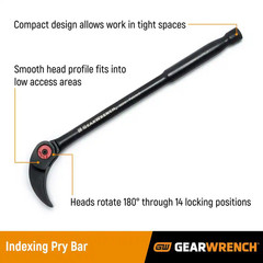 8 In., 10 In., and 16 In. Indexing Head Pry Bar Set (3-Piece)
