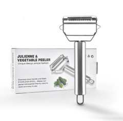 Stainless Steel Dual-Blade Vegetable Peeler & Julienne Slicer for Fruit & Veggie