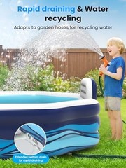 Inflatable Pool for Kids & Adults | Oversized Thickened Large 120 inch
