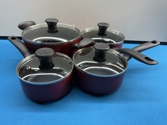 T-fal Easy Care 8-Piece Non-Stick Cookware Pots, and lids Red