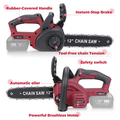 12 inch Cordless Chainsaw For Milwauke M18 Battery Top Handle Brushless 1200W