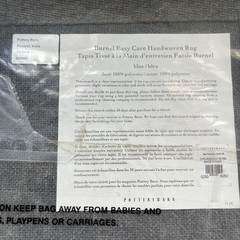 Pottery Barn Burnel Easy Care Handwoven Rug Sample Blue White 100% Wool 18”x18”