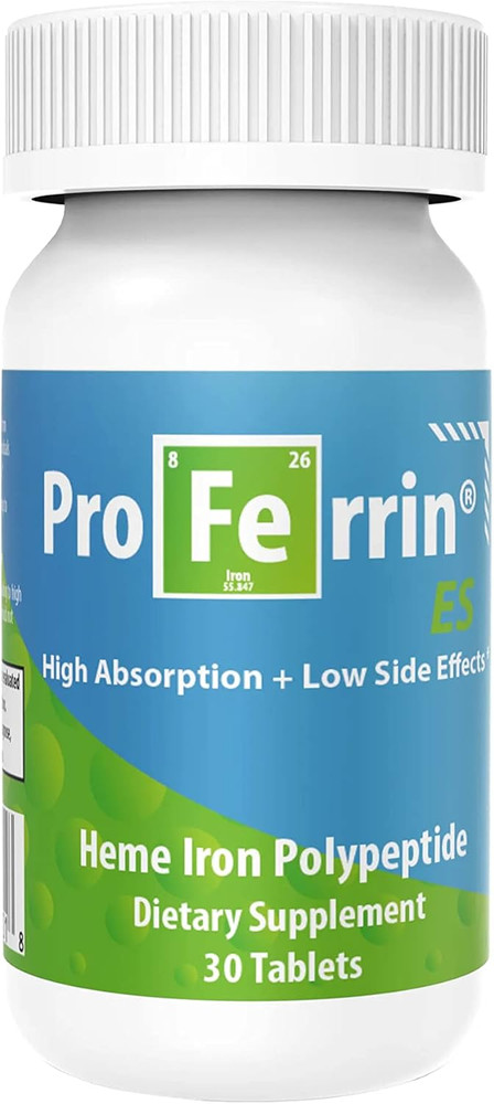 ES- 10.5Mg of High Absorbing Heme Iron Polypeptide. Made in the USA. 30 Tablets.