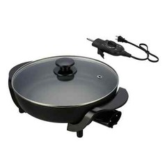 Mainstays 12″ Round Ceramic Skillet, Black,Nonstick, 1200W Dishwasher Safe