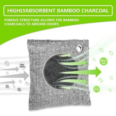 4 Packs Activated Charcoal Odor Absorber Nature Fresh Bamboo Air Purifying Bag