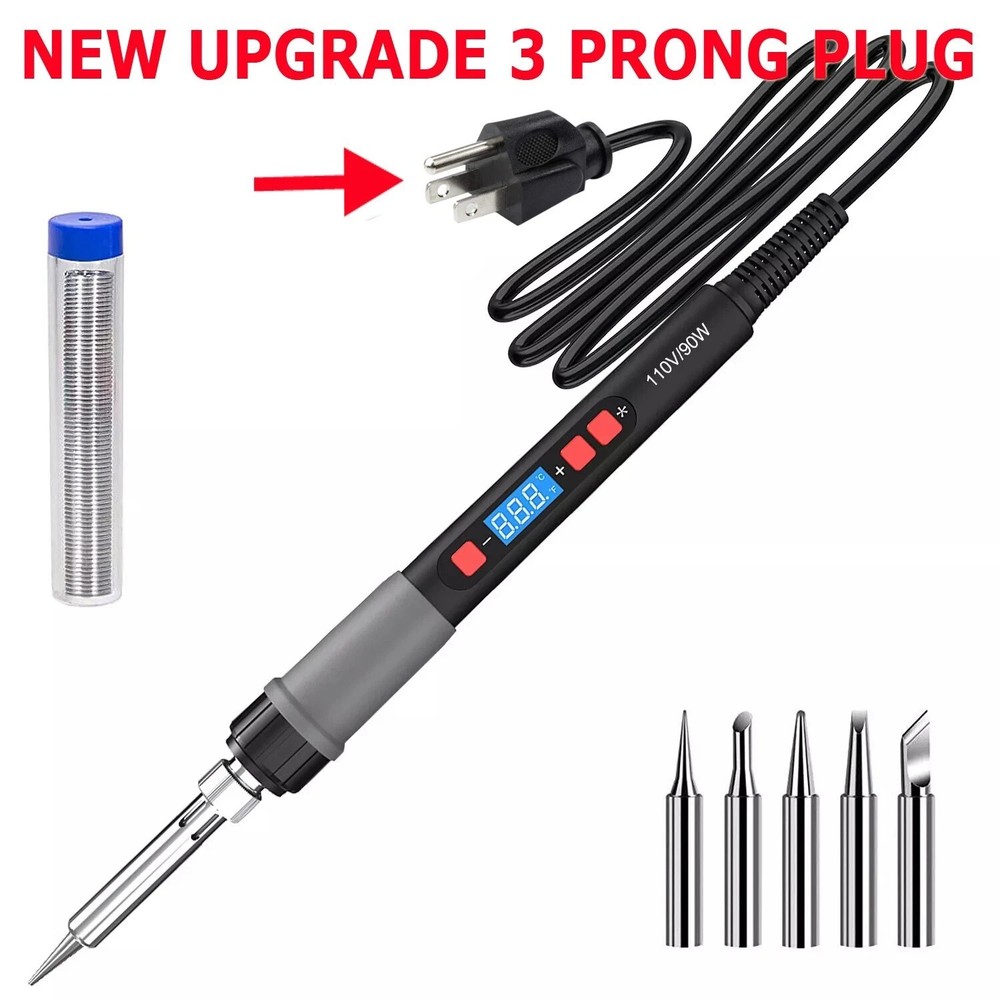 90W Digital Electric Soldering Iron Kit Tempe Adjustable Welding Tool Solder Gun