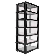 Rolling Drawer Cart Mobile PP 6-Drawer Dorm Storage Cart for Offices Home