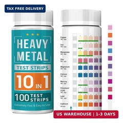 Heavy Metals Water Test Strips (100 Strips) -10in1 Home Water Testing Kit for Ir