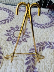 Gold Metal Plate Stand Display Easel, Small Freestanding, Less Than 10 in