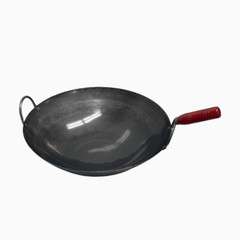 16” Carbon Steel Wok W/ Handle Pan Gourmet Chinese Traditional Wok Cookware