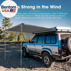 Sanhima Vehicle Awning 4.6Ft X 6.6Ft – Roof Rack Pull Out Side Awning 30Ft² Sun