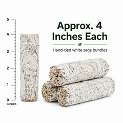 White Sage Smudge Sticks 4″ Bulk 25/50/100 Pack Cleansing Wands California Sage