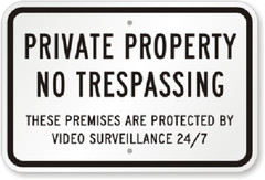 Private Property No Trespassing Sign Weatherproof Aluminum 8″x12″